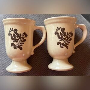 Vintage Pfaltzgraff Village Pedestal Mug Set